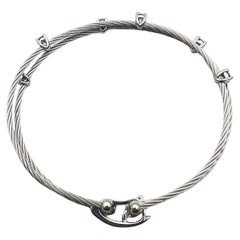 Paul Morelli Bracciale Unity doppio cavo con diamanti in oro bianco 18 carati