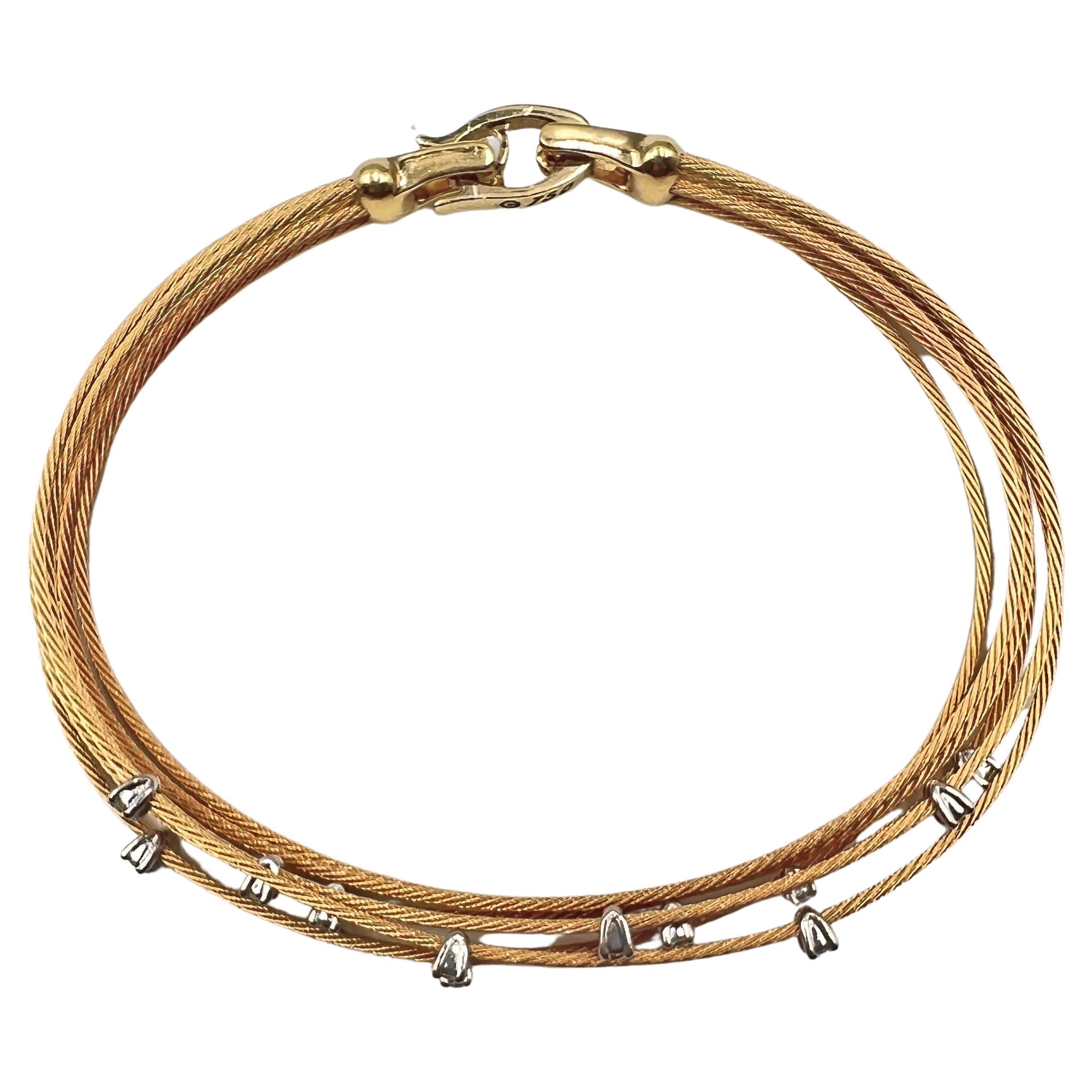 Modern Paul Morelli 18k Gold Diamond Seven-Strand Wire Bracelet