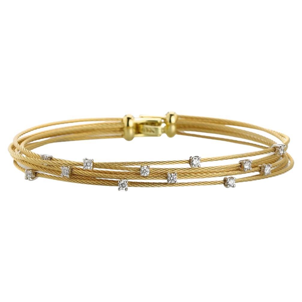 Paul Morelli 18k Gold Diamond Seven-Strand Wire Bracelet