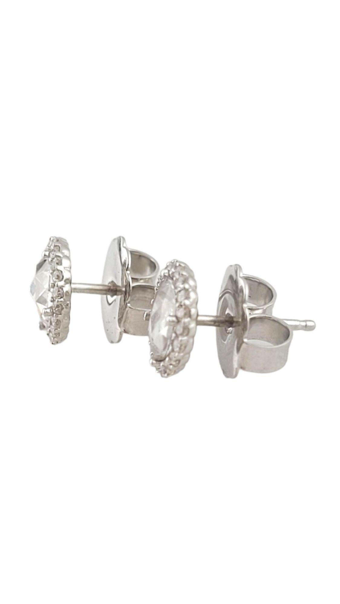 Women's Paul Morelli 18K White Gold Rose Cut Diamond Halo Stud Earrings For Sale