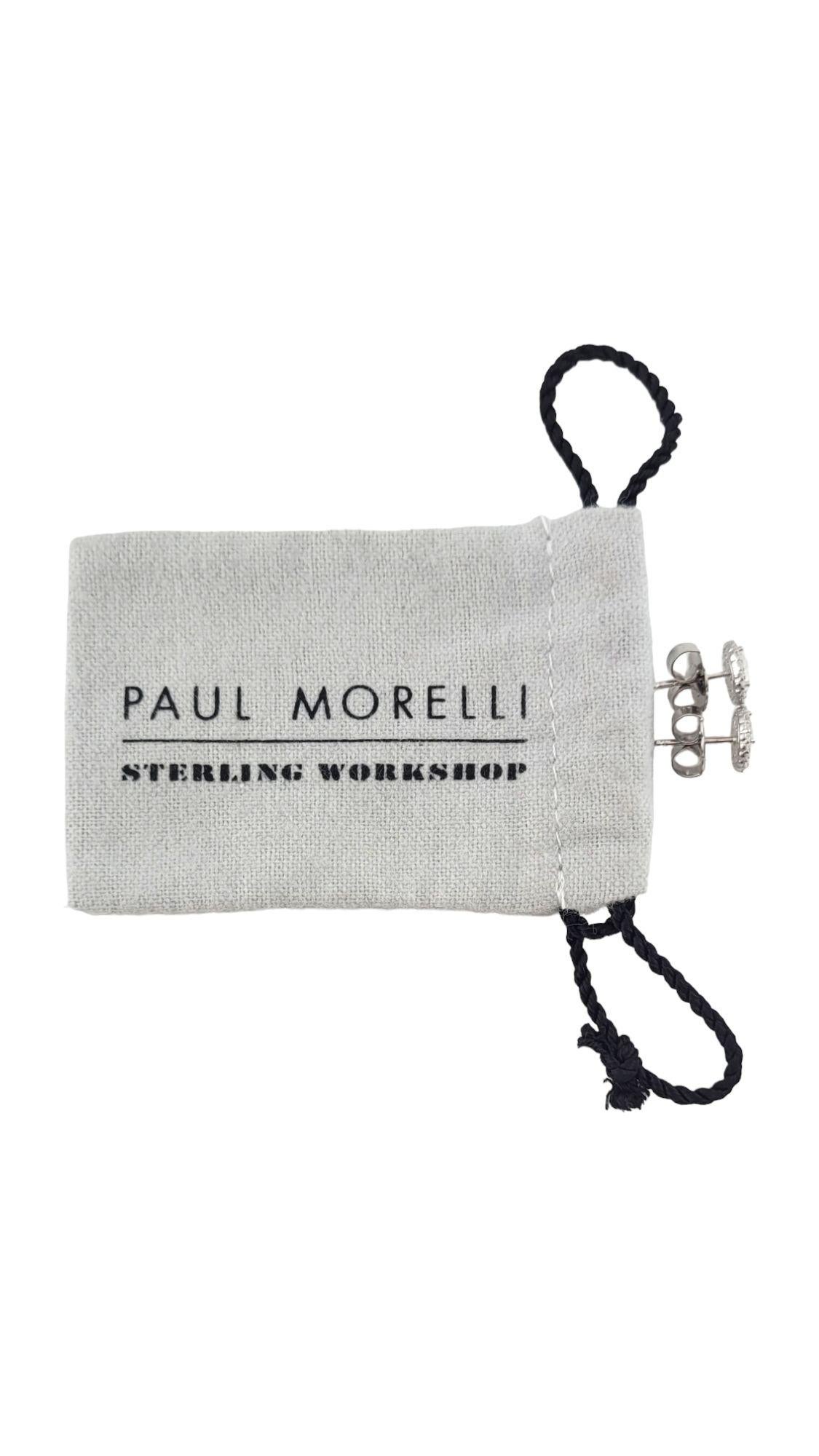 Paul Morelli 18K White Gold Rose Cut Diamond Halo Stud Earrings For Sale 2