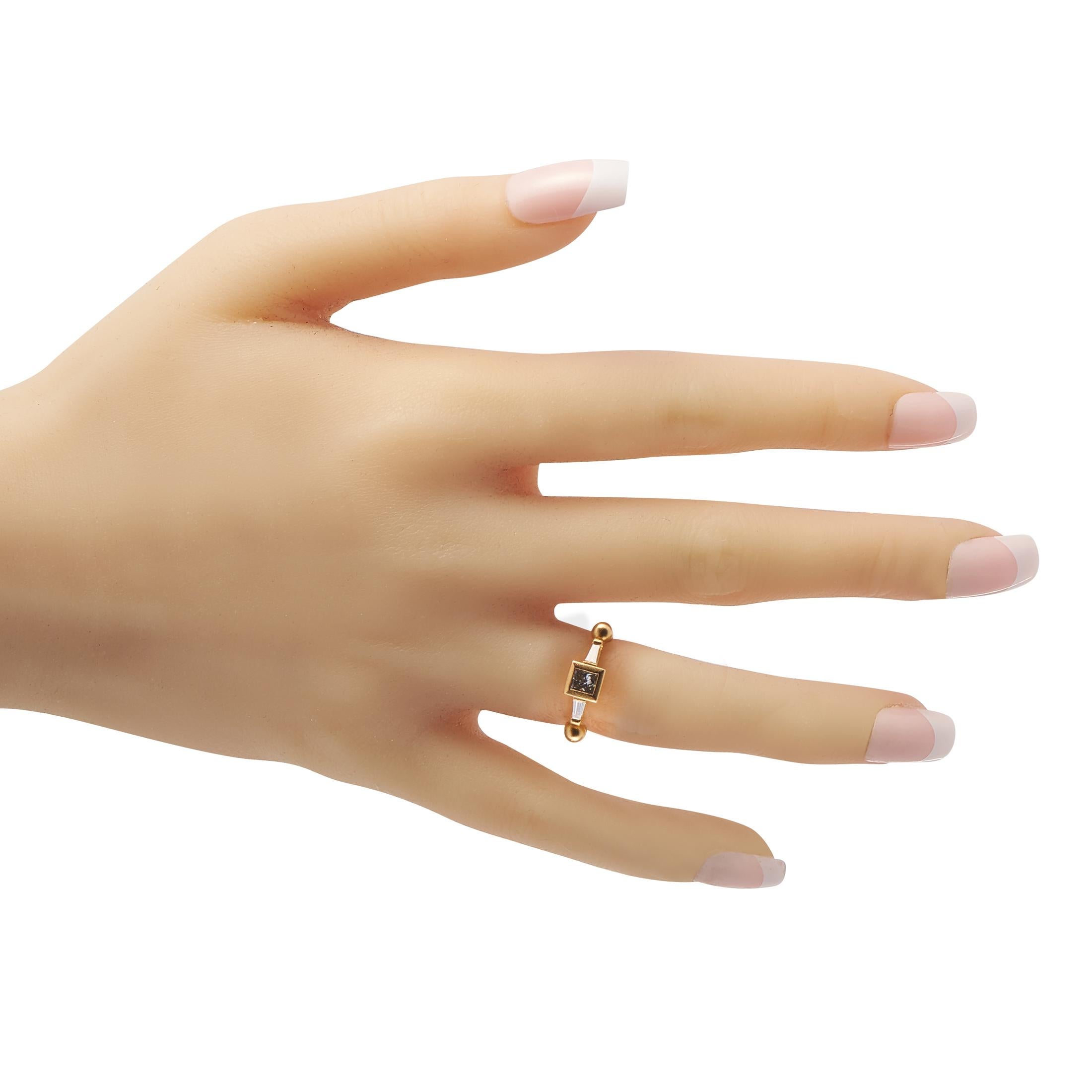 Mixed Cut Paul Morelli 18K Yellow Gold 0.53ct Diamond Geometric Ring For Sale