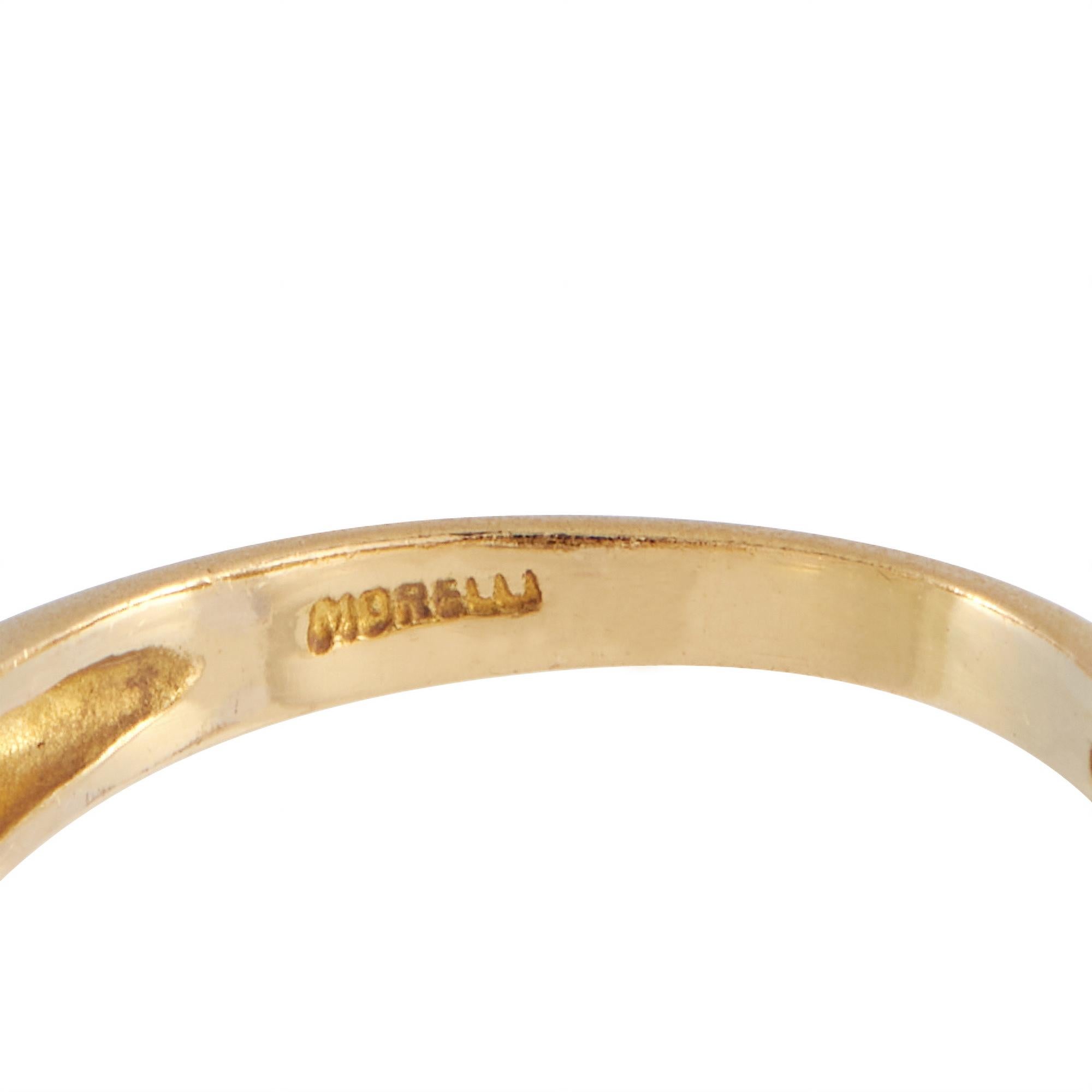 Paul Morelli 18K Yellow Gold 0.53ct Diamond Geometric Ring In Excellent Condition For Sale In Southampton, PA