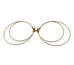 Pendientes de aro de doble unidad de oro amarillo de 18 quilates y diamantes Paul Morelli #22957