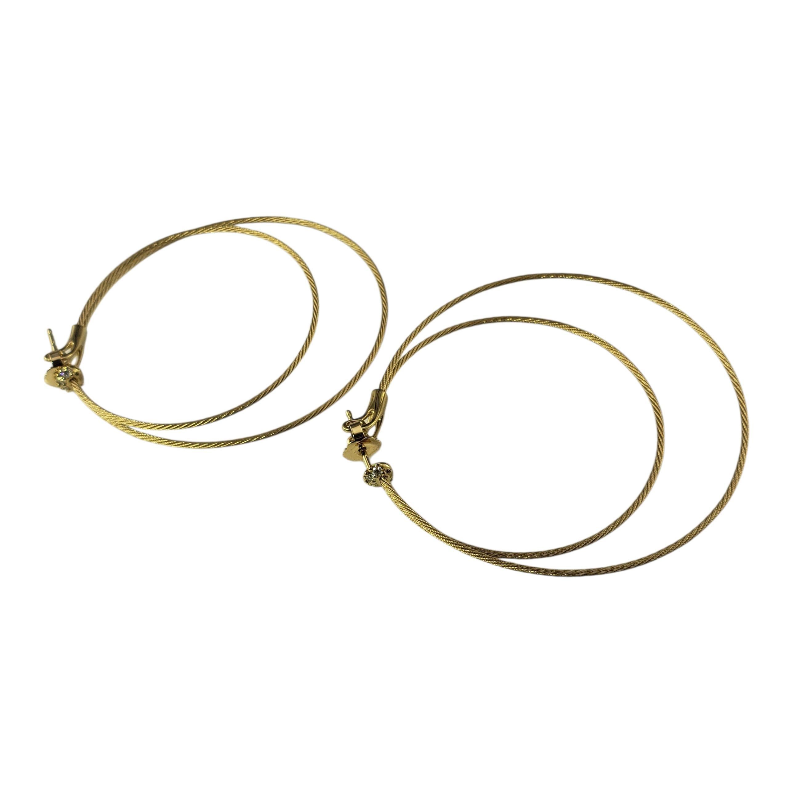 Paul Morelli 18K Yellow Gold and Diamond Double Unity Hoop Earrings #22957 In Good Condition For Sale In Washington Depot, CT