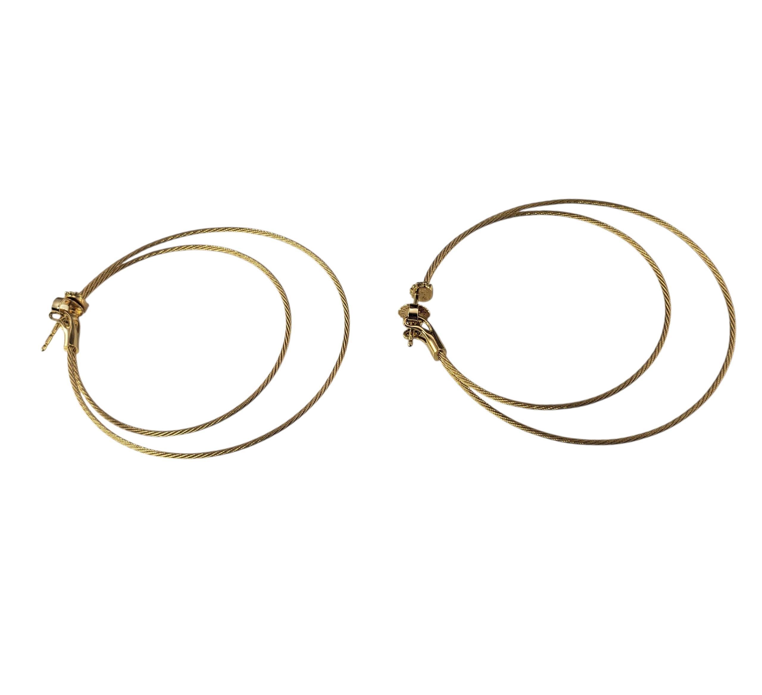 Women's Paul Morelli 18K Yellow Gold and Diamond Double Unity Hoop Earrings #22957 For Sale