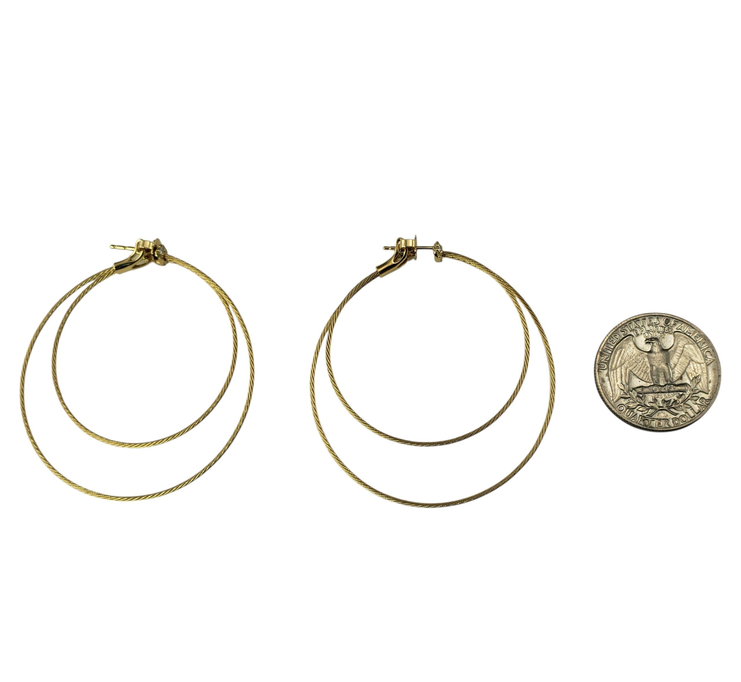 Paul Morelli 18K Yellow Gold and Diamond Double Unity Hoop Earrings #22957 For Sale 1