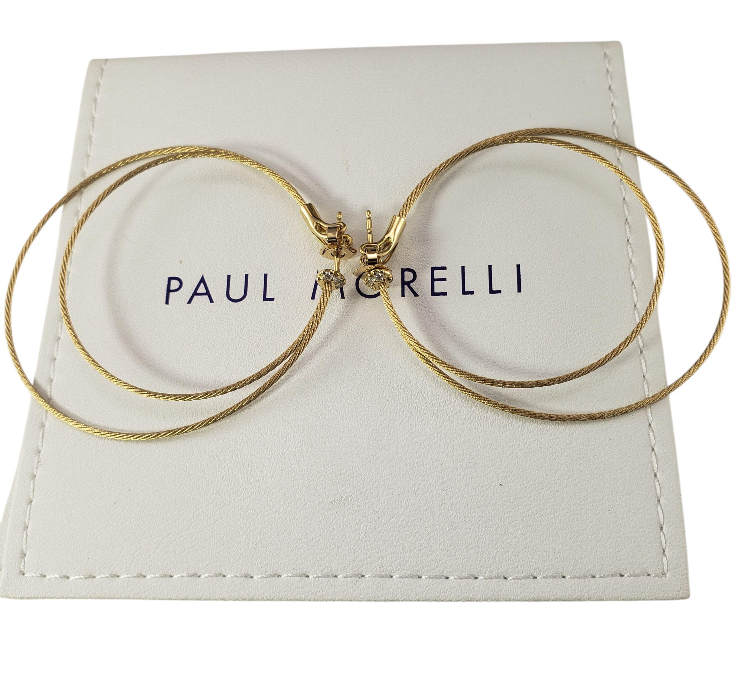 Paul Morelli 18K Yellow Gold and Diamond Double Unity Hoop Earrings #22957 For Sale
