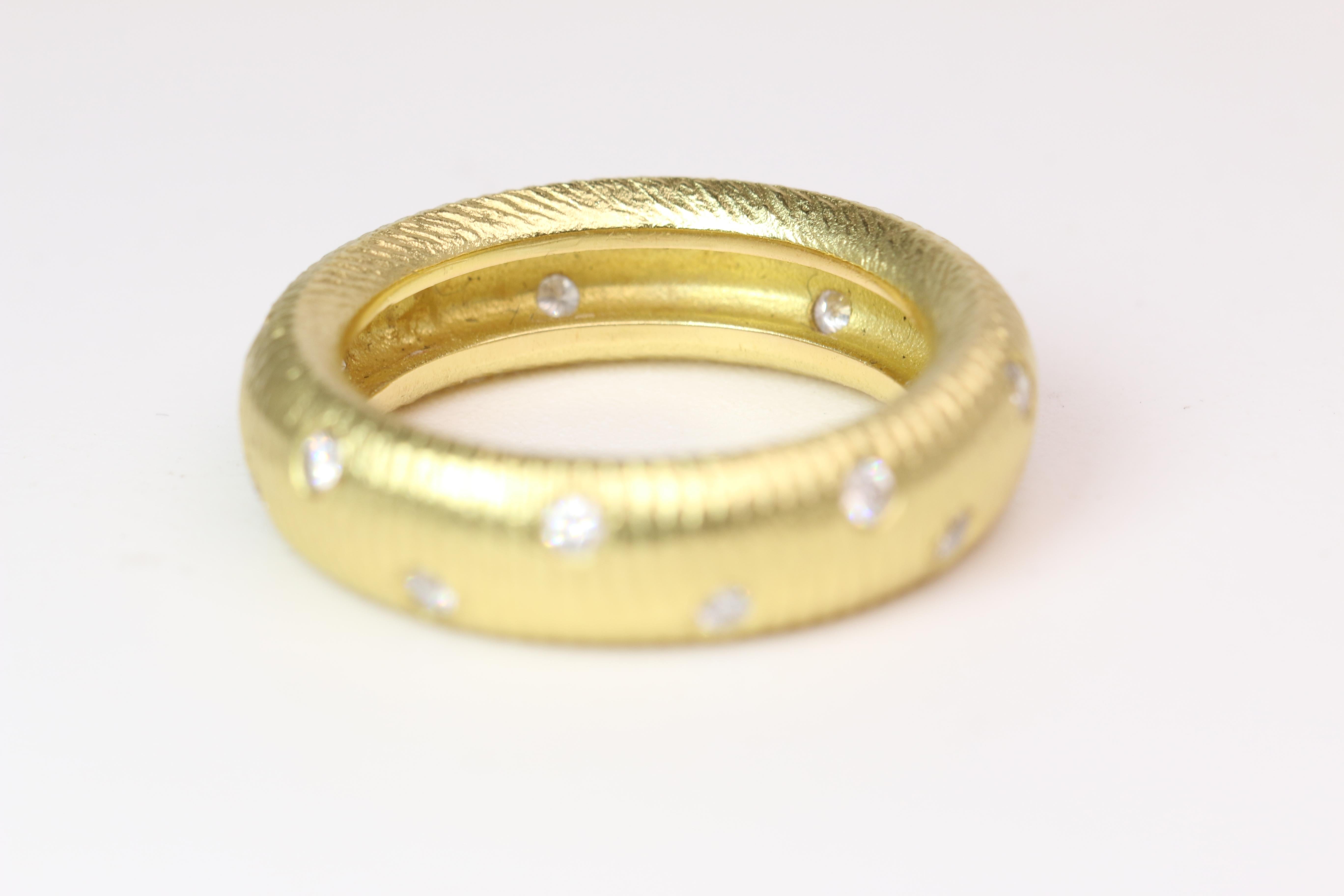 Modern Paul Morelli 18k Yellow Gold Band with Diamonds For Sale