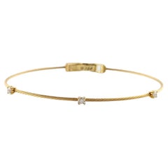 Paul Morelli 18K Yellow Gold Diamond Wire Bangle Unity Bracelet #18139