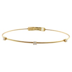 Paul Morelli 18K Yellow Gold Diamond Wire Bangle Unity Bracelet #19444