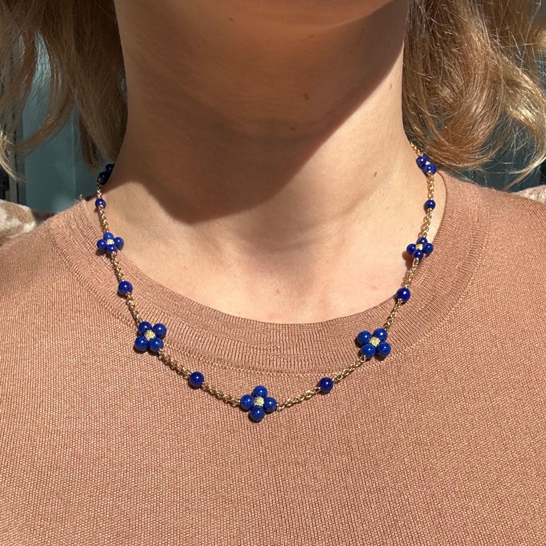 Paul Morelli 18K Yellow Gold Lapis Sequence Necklace, 18