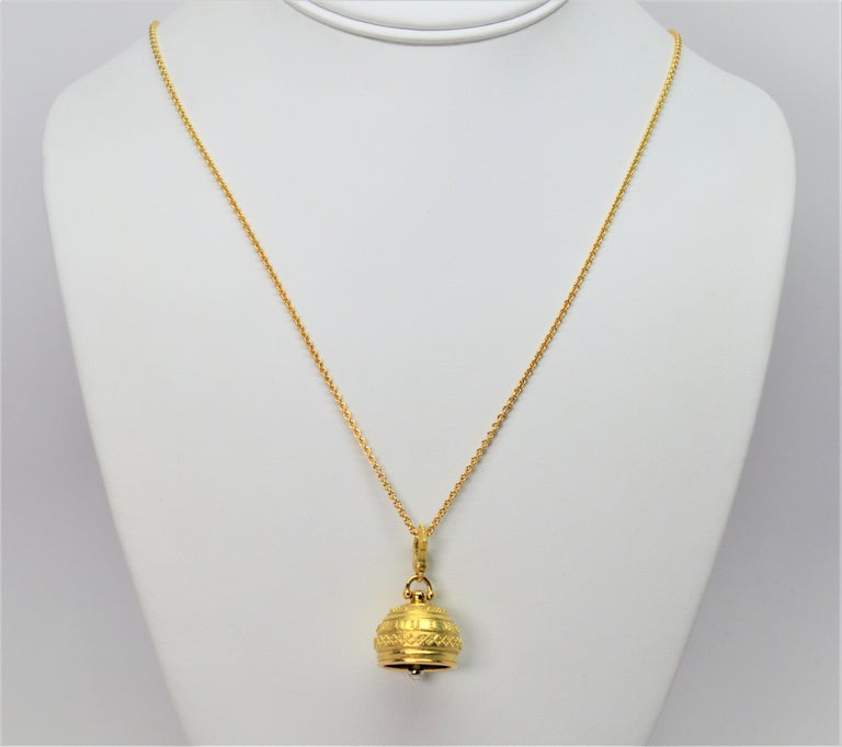 Paul Morelli Bell Charm Pendant Necklace at 1stdibs
