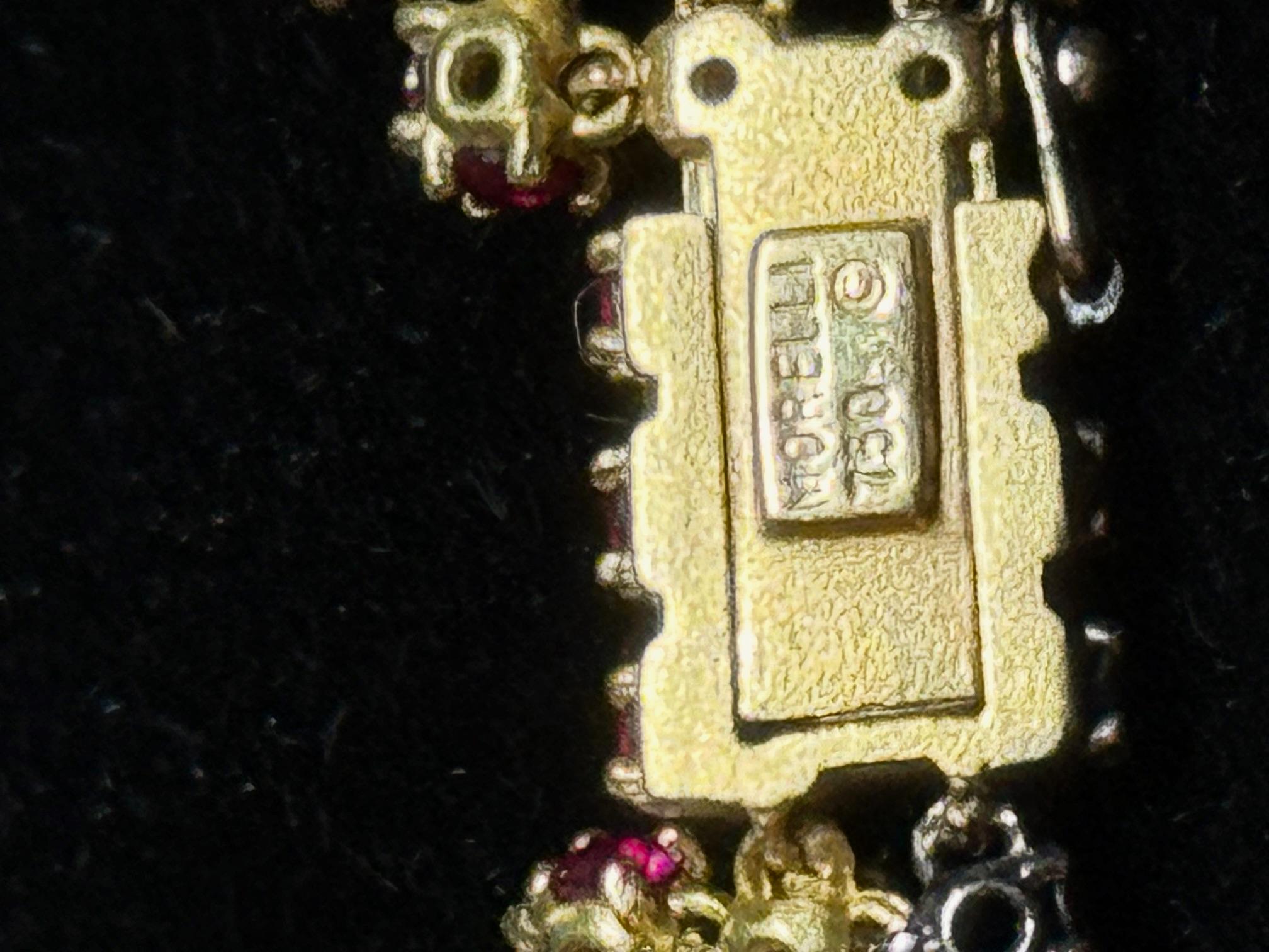 Artisan Paul Morelli Black Diamond and Ruby Collar Necklace For Sale