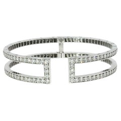 Pulsera tipo brazalete con diamantes de Paul Morelli, en oro blanco de 18 quilates ~6,4 ct en total