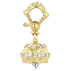 Paul Morelli Gold and Diamond Temple Bell in Size Small