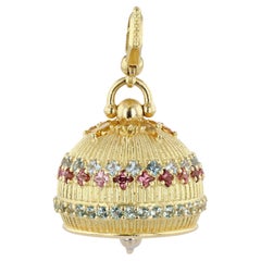 Paul Morelli Gold, Sapphire, and Semi-Precious Stones Temple Bell in Size Large