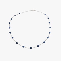 Paul Morelli Platinum Briolette Diamond and Sapphire Necklace