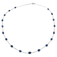 Paul Morelli Platinum Briolette Diamond and Sapphire Necklace