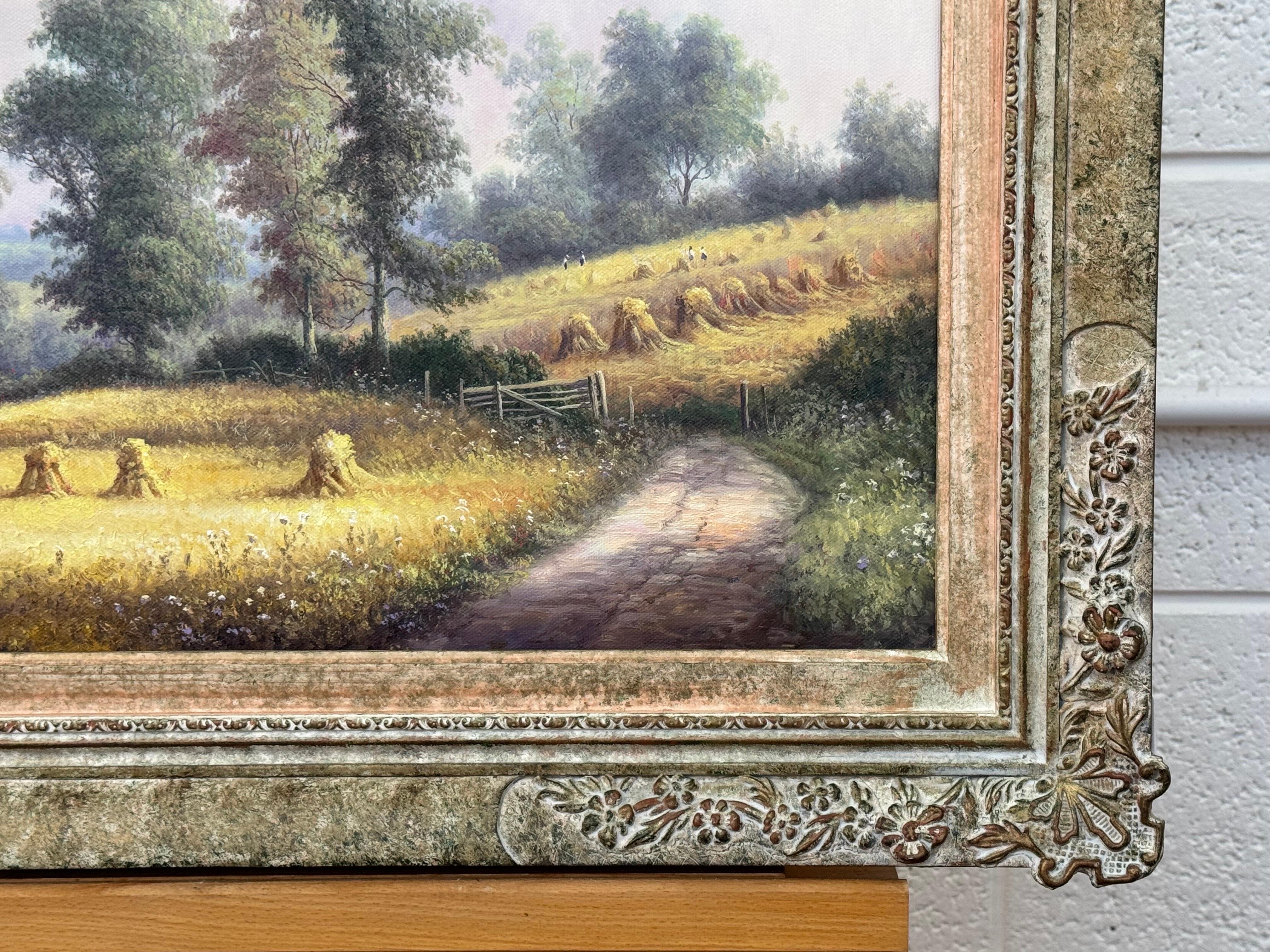 Quadro d'epoca raffigurante il tempo del raccolto nella campagna inglese, realizzato da un artista britannico in vendita 6