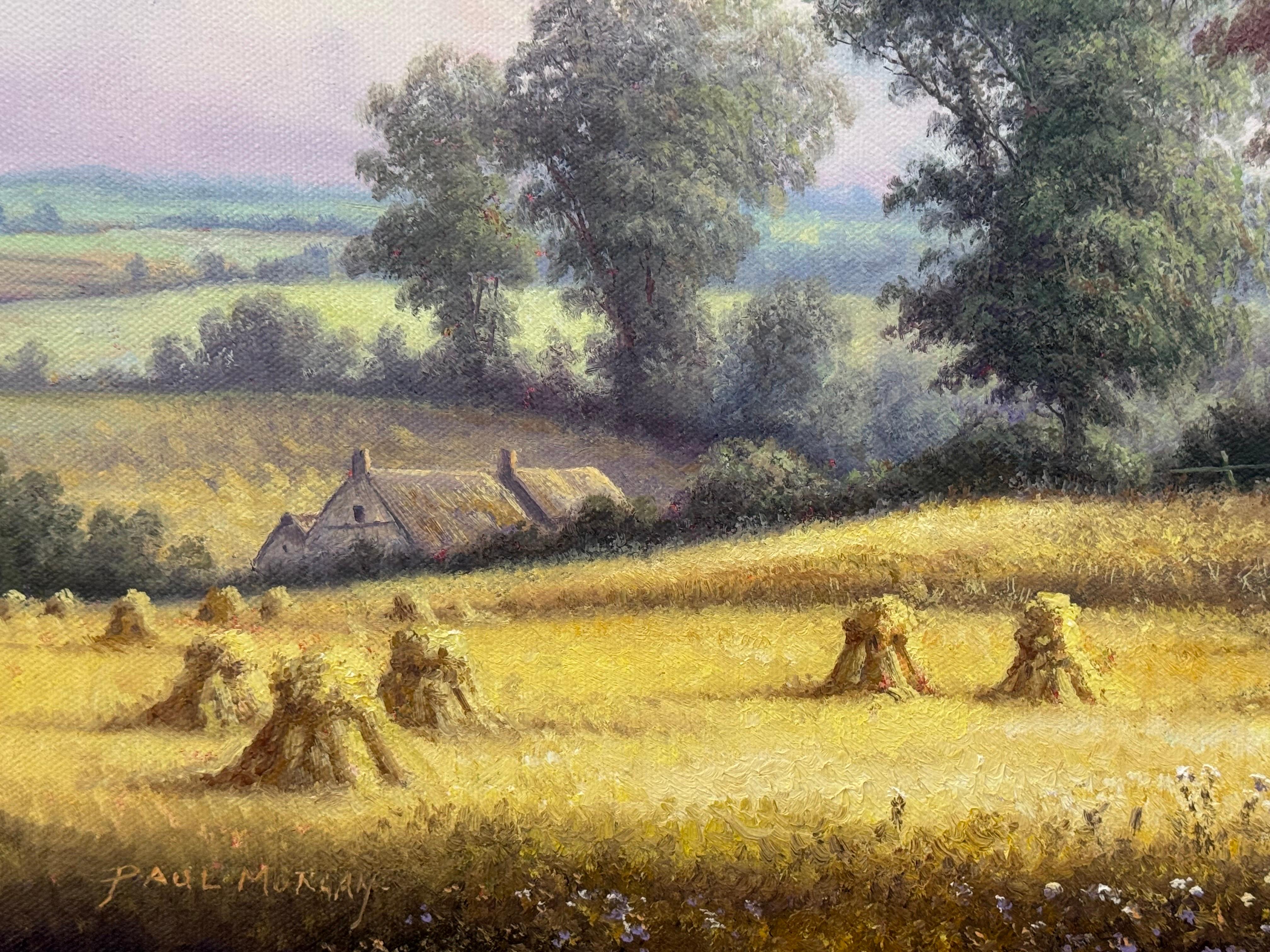 Quadro d'epoca raffigurante il tempo del raccolto nella campagna inglese, realizzato da un artista britannico in vendita 10