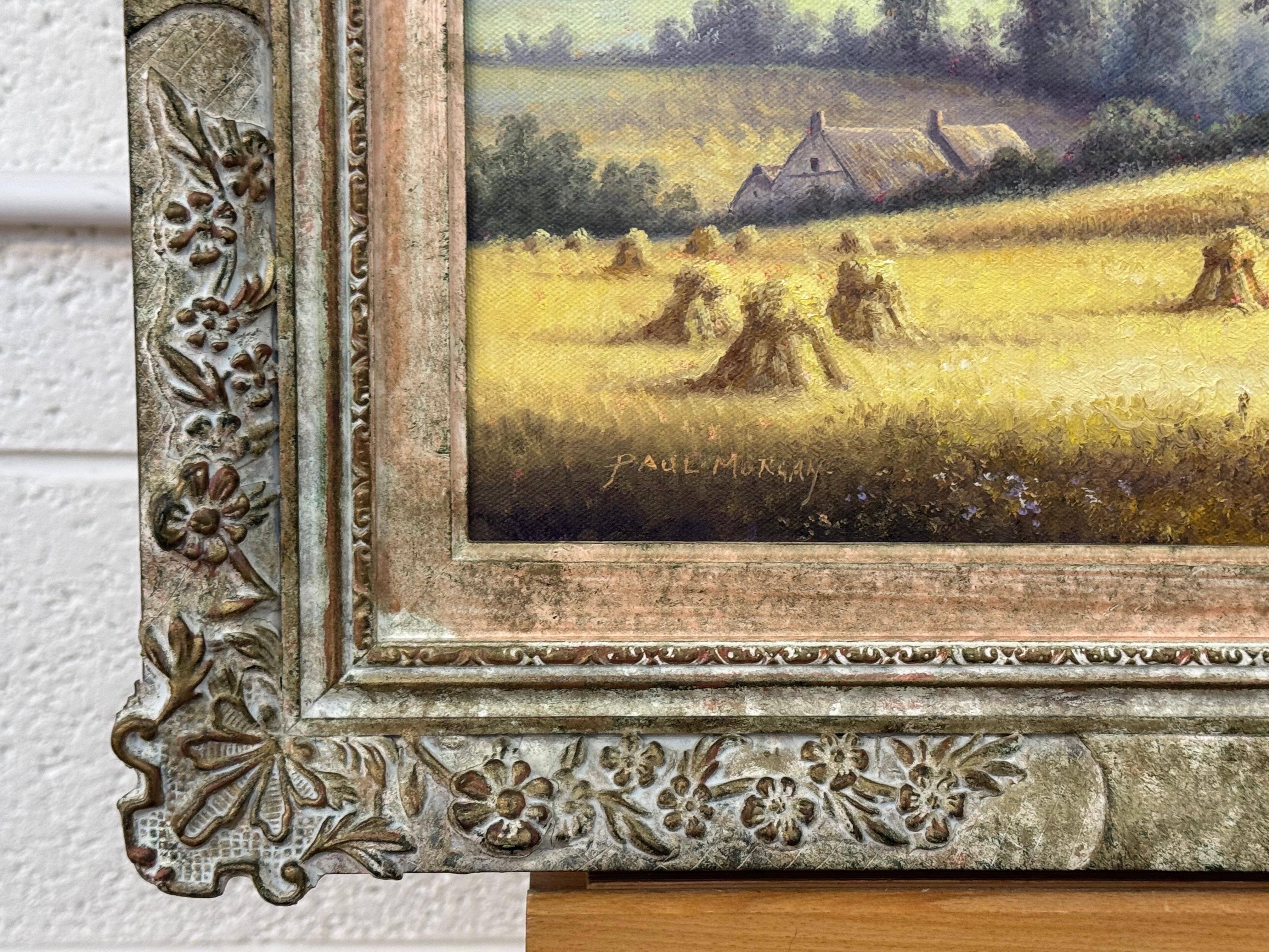 Quadro d'epoca raffigurante il tempo del raccolto nella campagna inglese, realizzato da un artista britannico in vendita 3