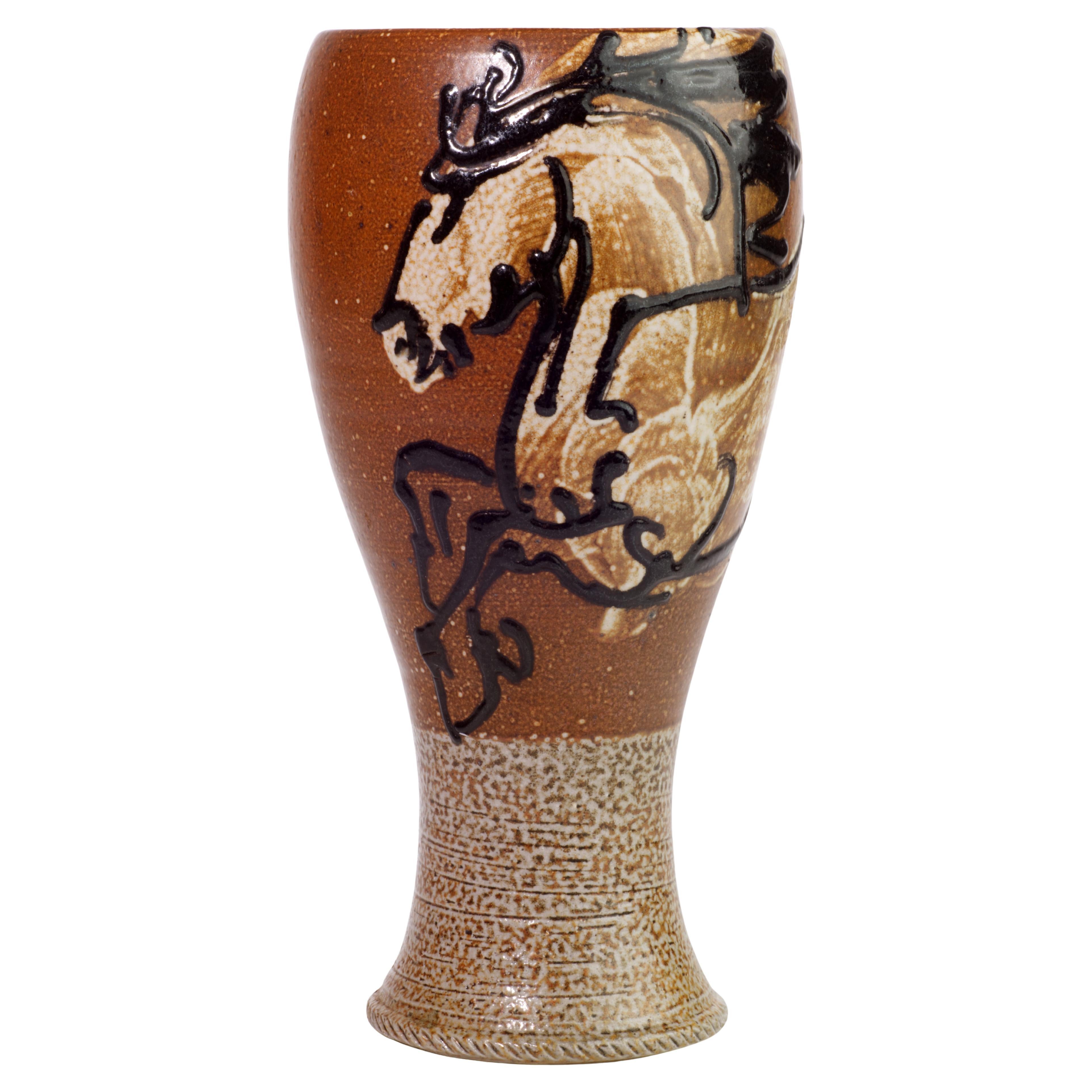 Paul Morris per Rock Hard Salt Glaze Vase, American Studio Pottery in vendita