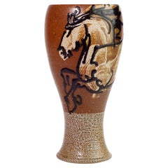 Paul Morris for Rock Hard Salt Glaze Vase, American Art Studio Pottery