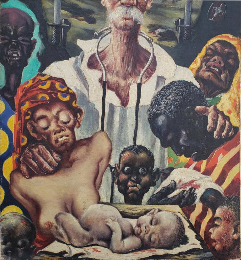 Albert Schweitzer - Realist Painting by Paul Muller