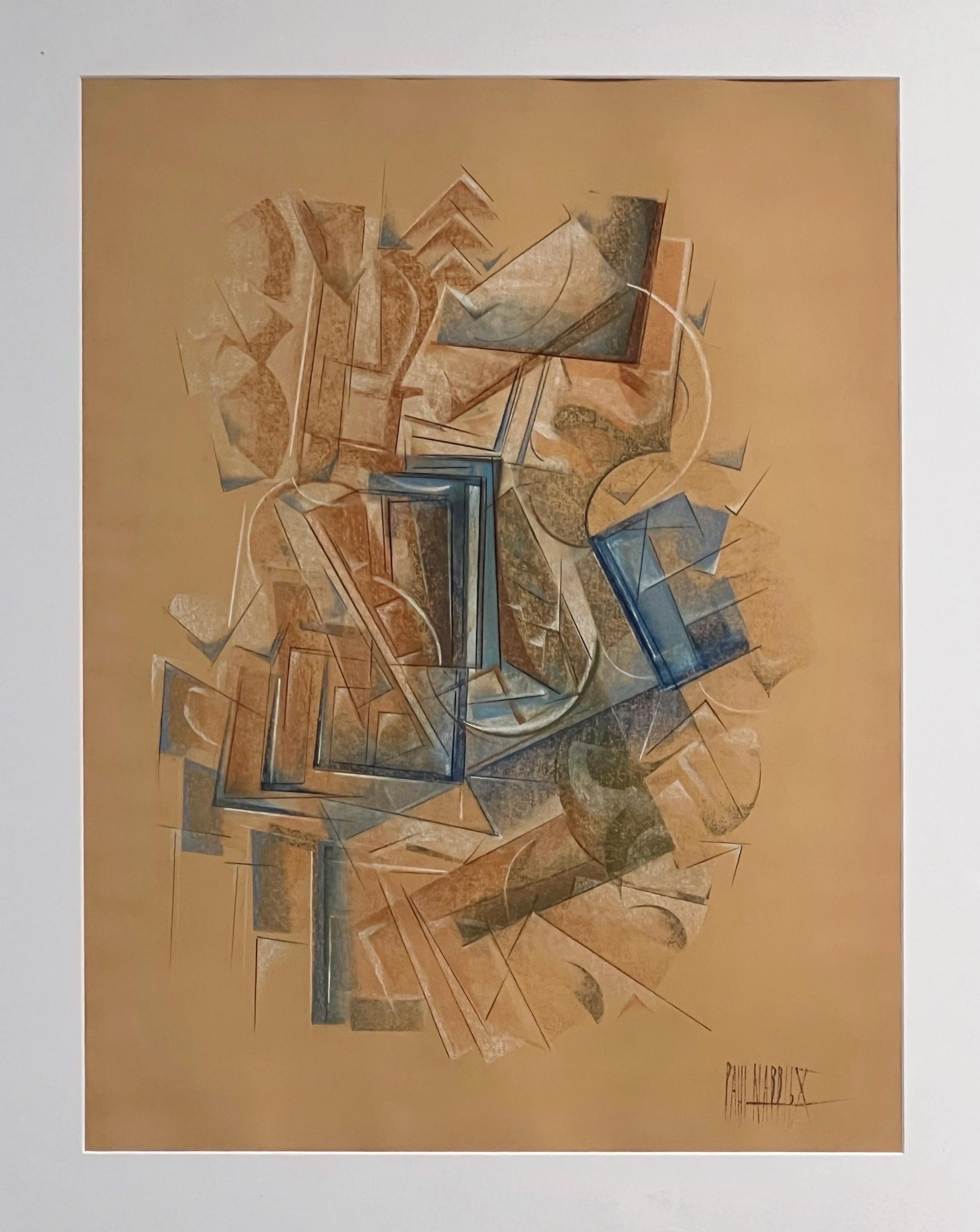 Americano Paul Nabb Pittura cubista astratta a pastello