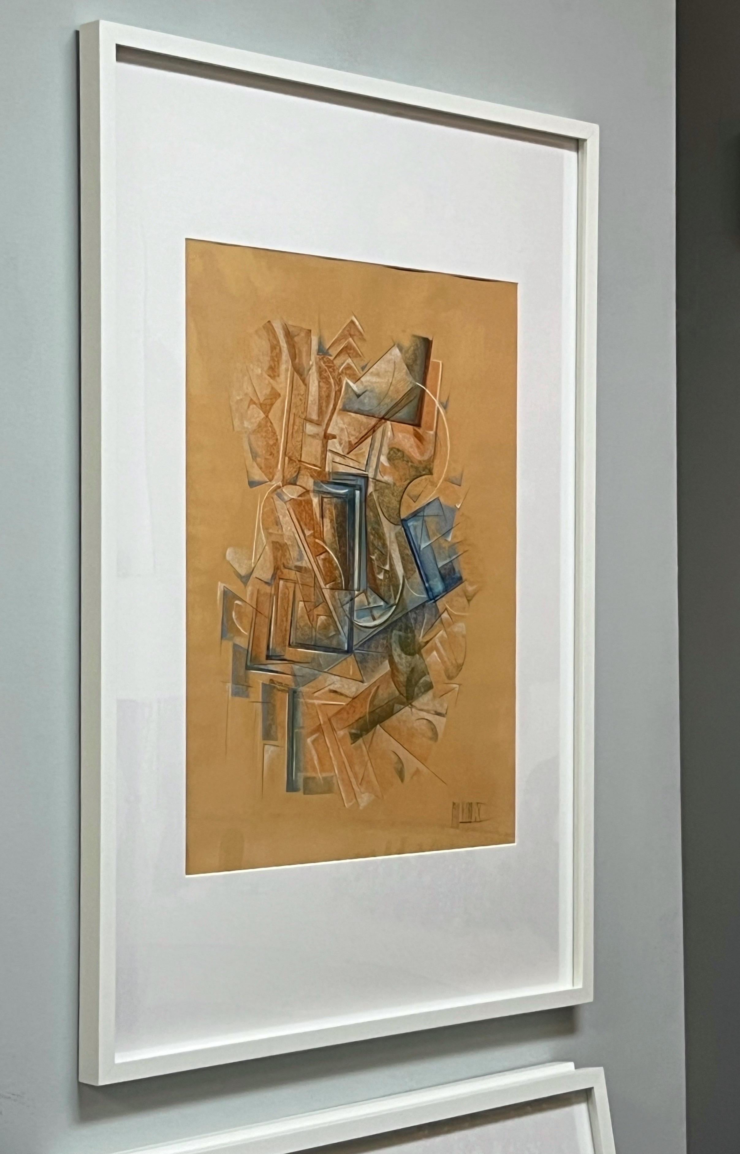 Paul Nabb Pittura cubista astratta a pastello 2