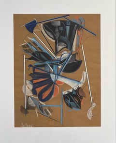 Paul Nabb Pintura al pastel abstracta cubista