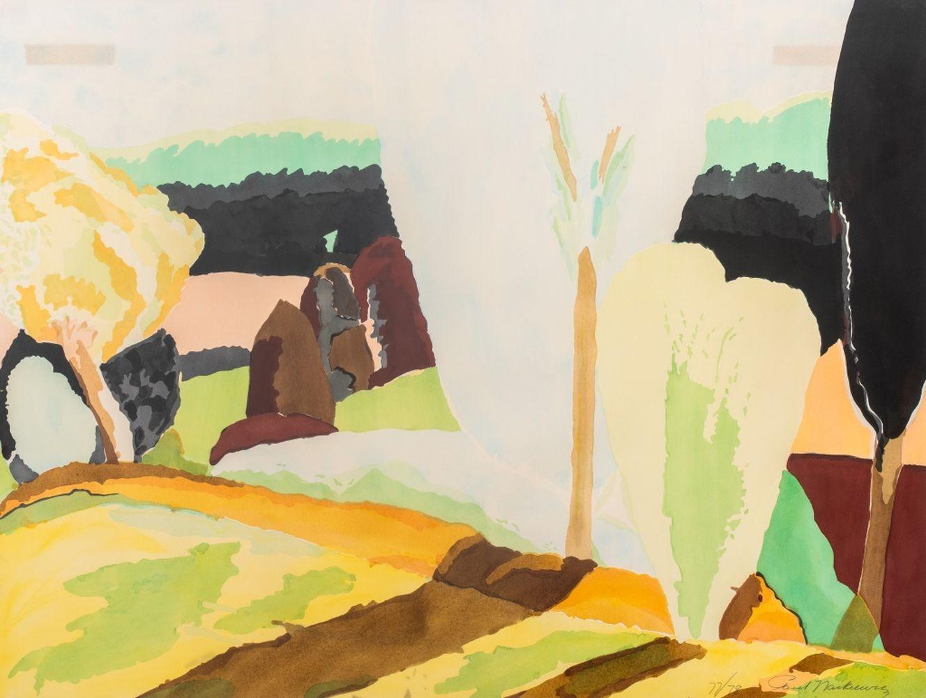 Paisaje abstracto - Print Contemporáneo de Paul Narkiewicz