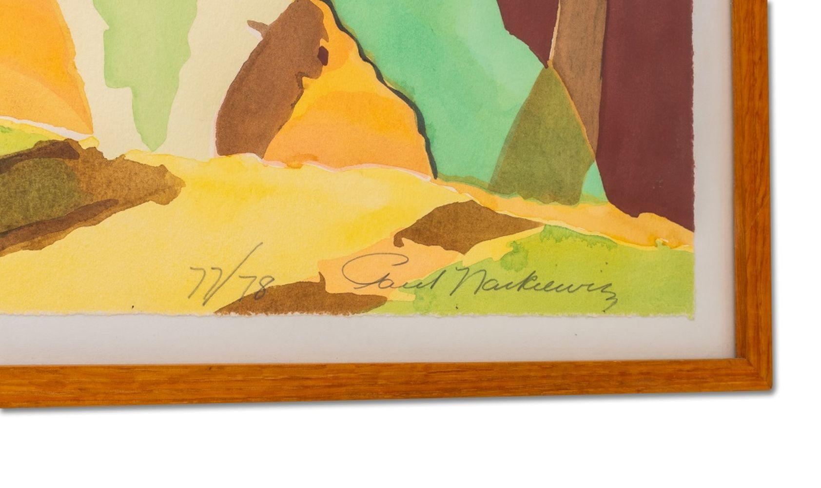 Paisaje abstracto - Landscape Print Beige de Paul Narkiewicz