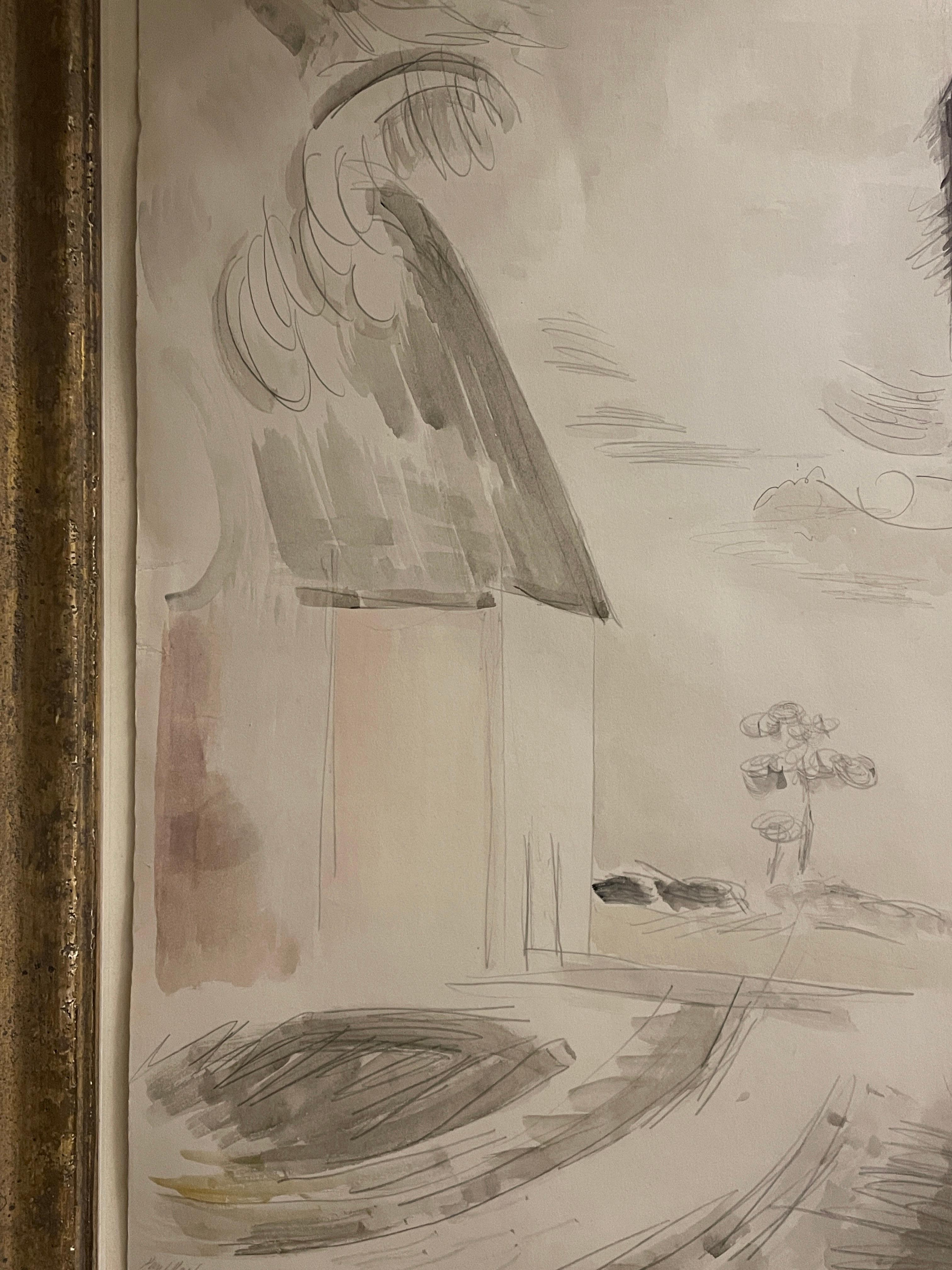 British Paul Nash Haystack Oxenbridge Farmhouse Iden Watercolour Paper 1923 Redfern