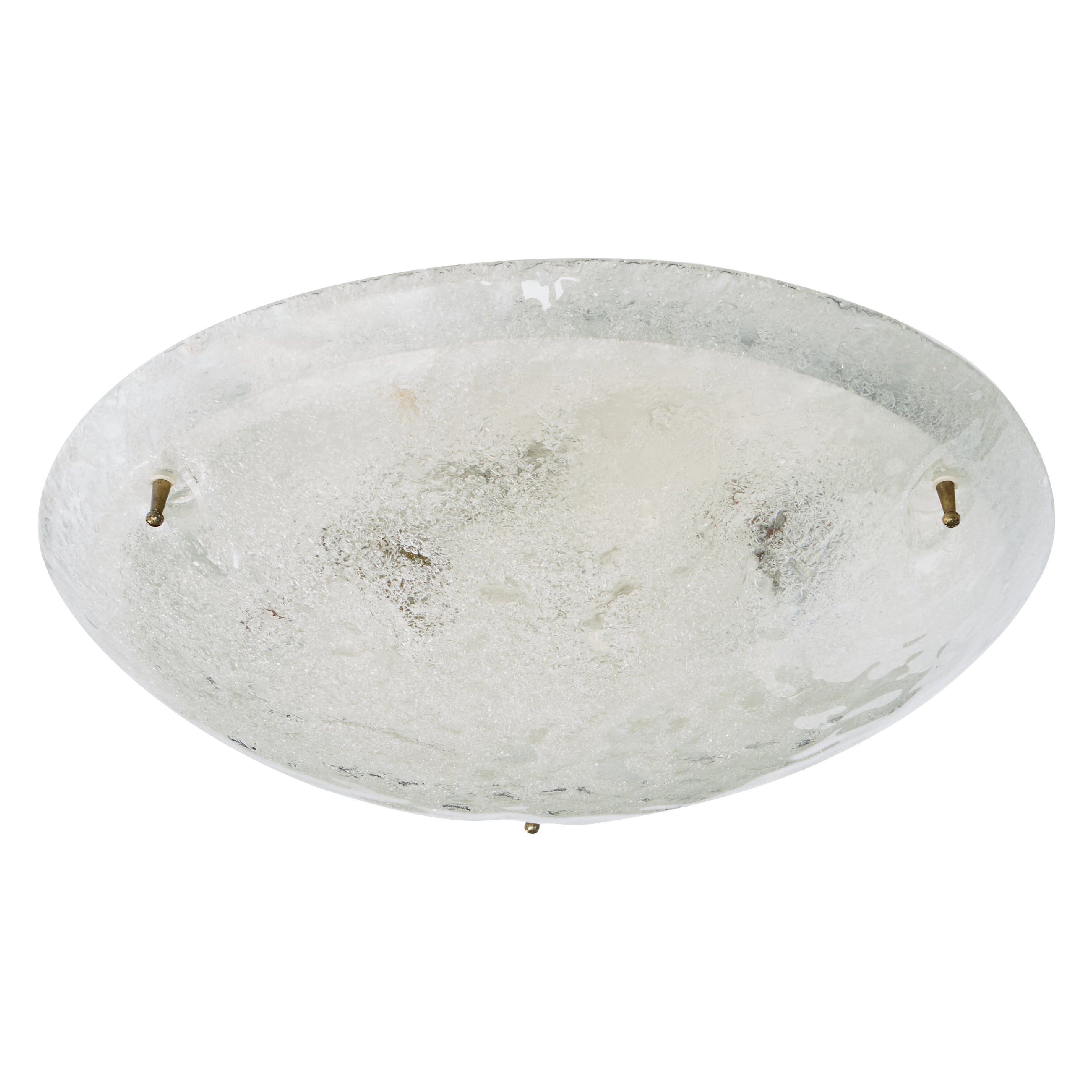 Paul Neuhaus, Flush Mount, Glass, Brass, Germany, 1980s For Sale