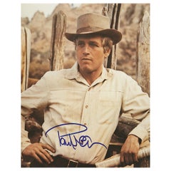 Vintage Paul Newman Signed Colour Photograph