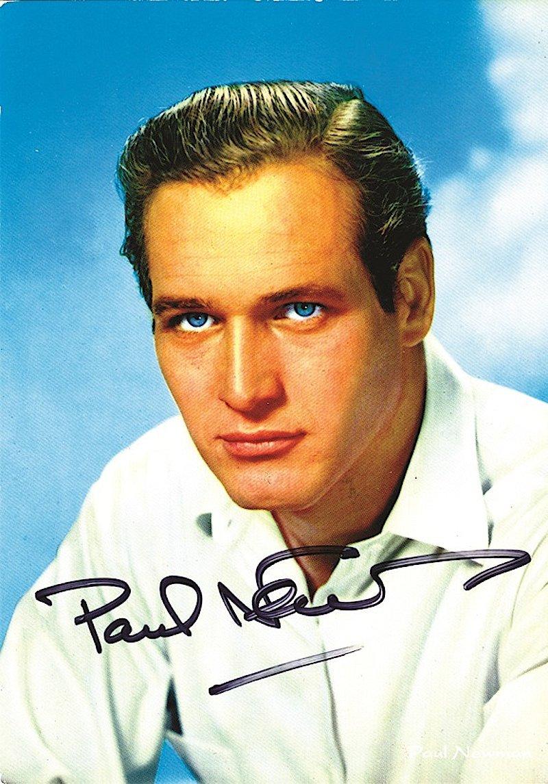 Signierte Werbepostcard von Paul Newman (Mitte des 20. Jahrhunderts) im Angebot