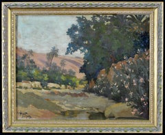 Bou-Saâda, Algeria - French Impressionist Oriental Antique Landscape Painting