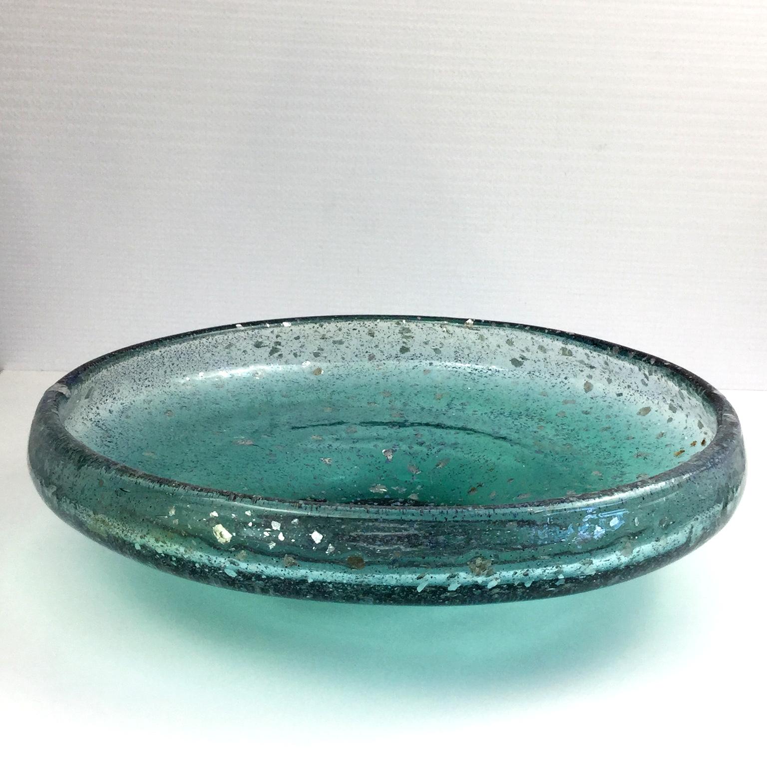 1920s Art Nouveau Hand-Blown Glass Fruit Bowl by Paul Nicolas Nancy France For Sale 5