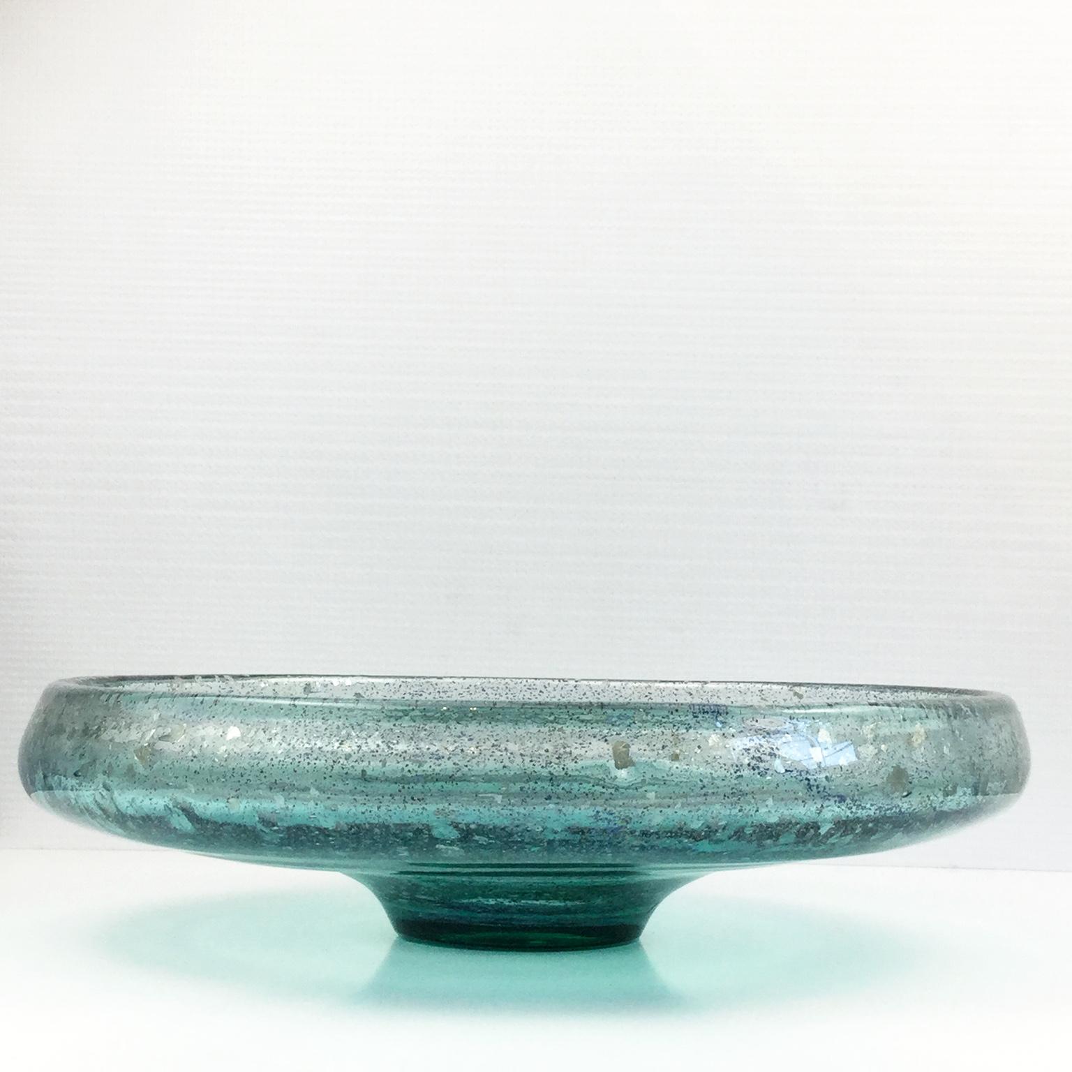 French 1920s Art Nouveau Hand-Blown Glass Fruit Bowl by Paul Nicolas Nancy France For Sale