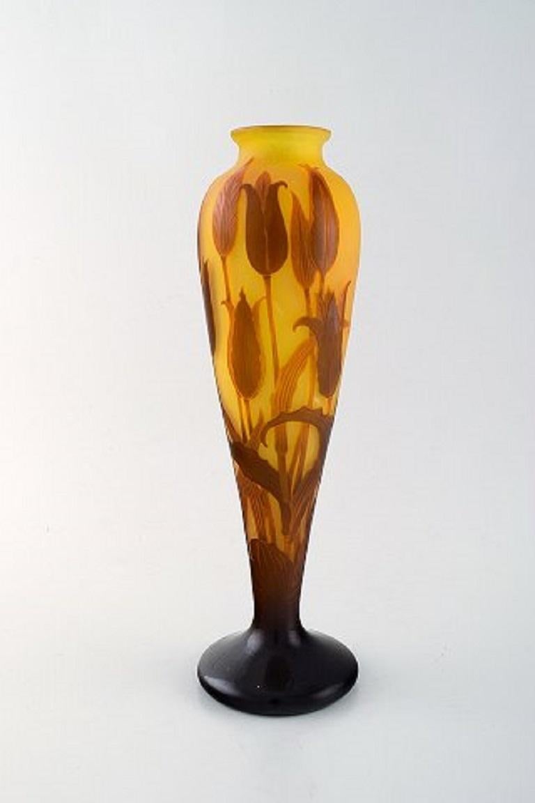 Paul Nicolas / Nancy per D'argental, Francia. Grande vaso Art Nouveau in vetro cammeo con fiori. Datato 1919-1925.
In ottime condizioni.
Timbrato.
Misure: 30 x 9 cm.









 