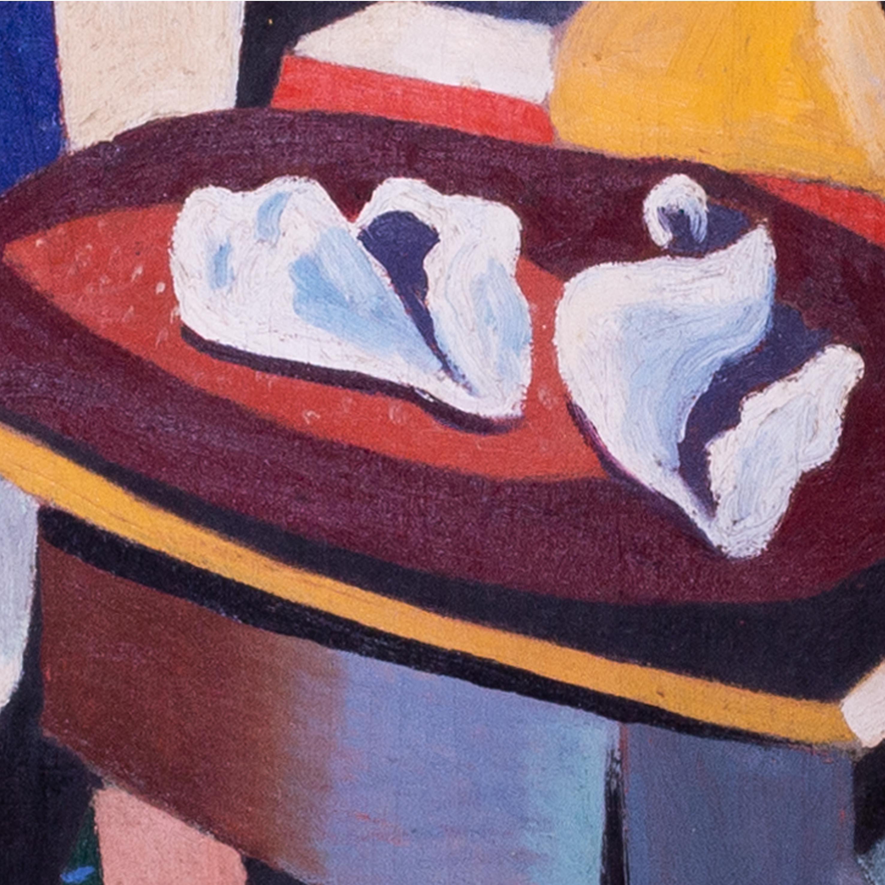 Gran bodegón moderno abstracto del artista del siglo XX de Nueva Orleans Paul Ninas en venta 2