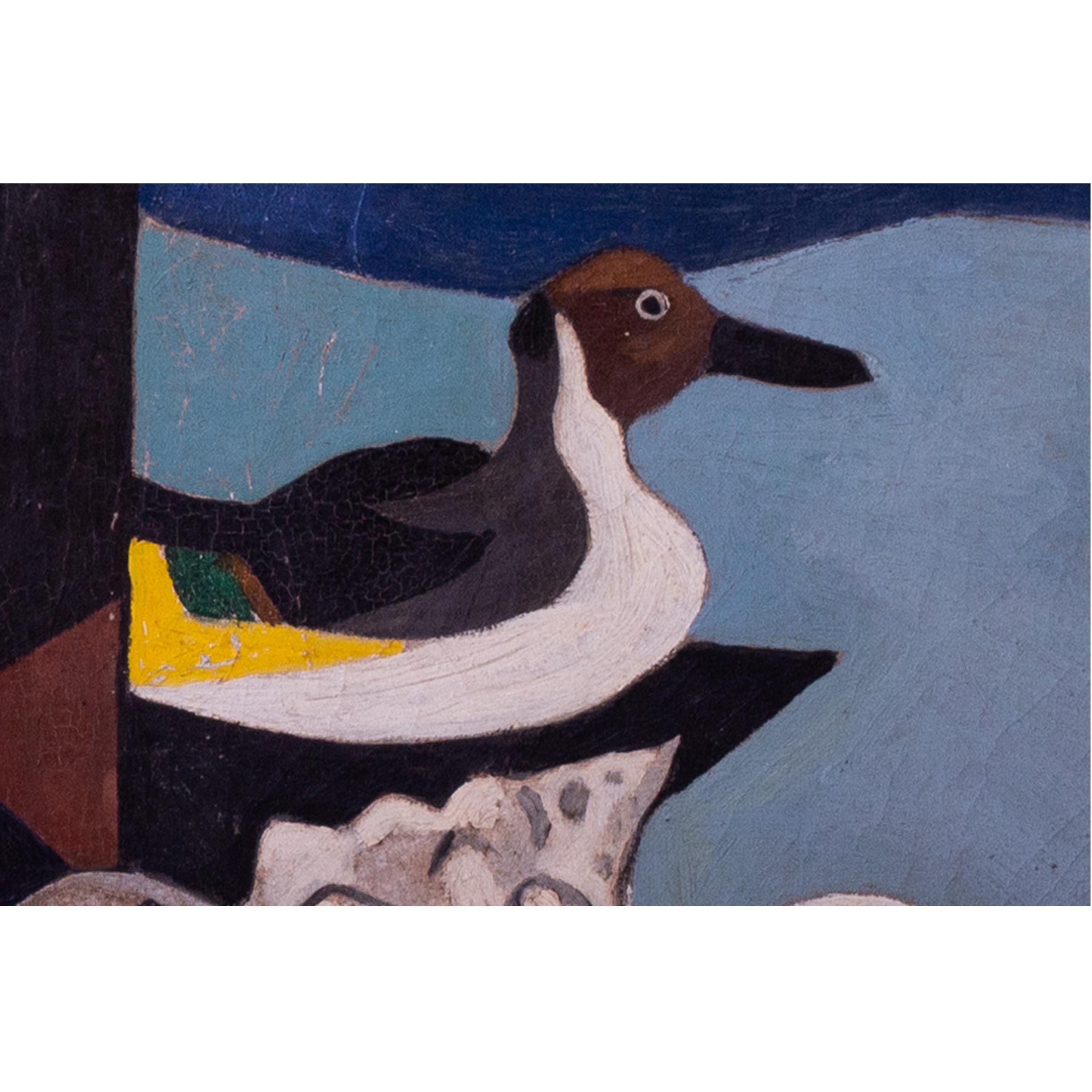 Gran bodegón moderno abstracto del artista del siglo XX de Nueva Orleans Paul Ninas en venta 3