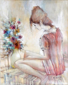 Esperando I, pintura al óleo firmada por Paul Noiret