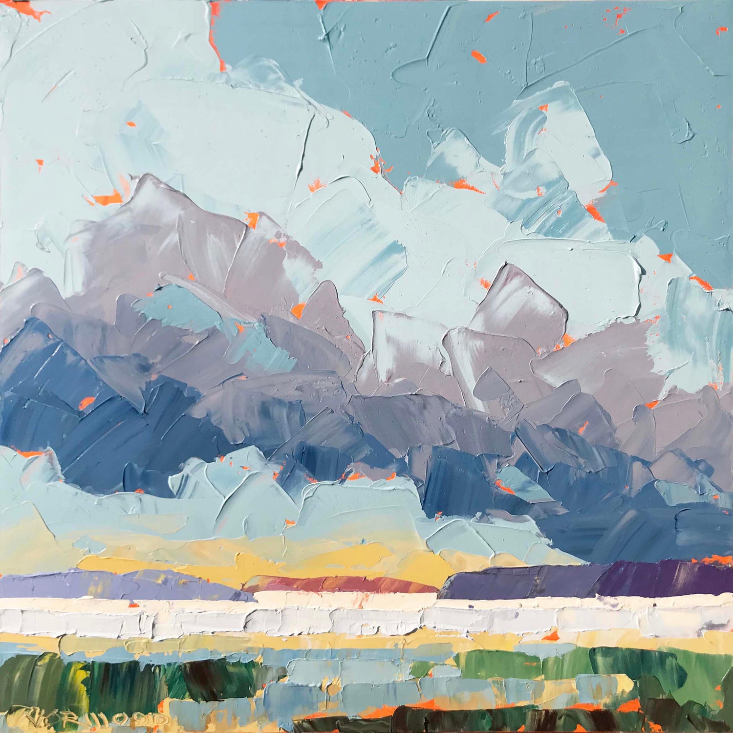 Paul Norwood Dark Clouds Study Impasto Abstract Acrylic