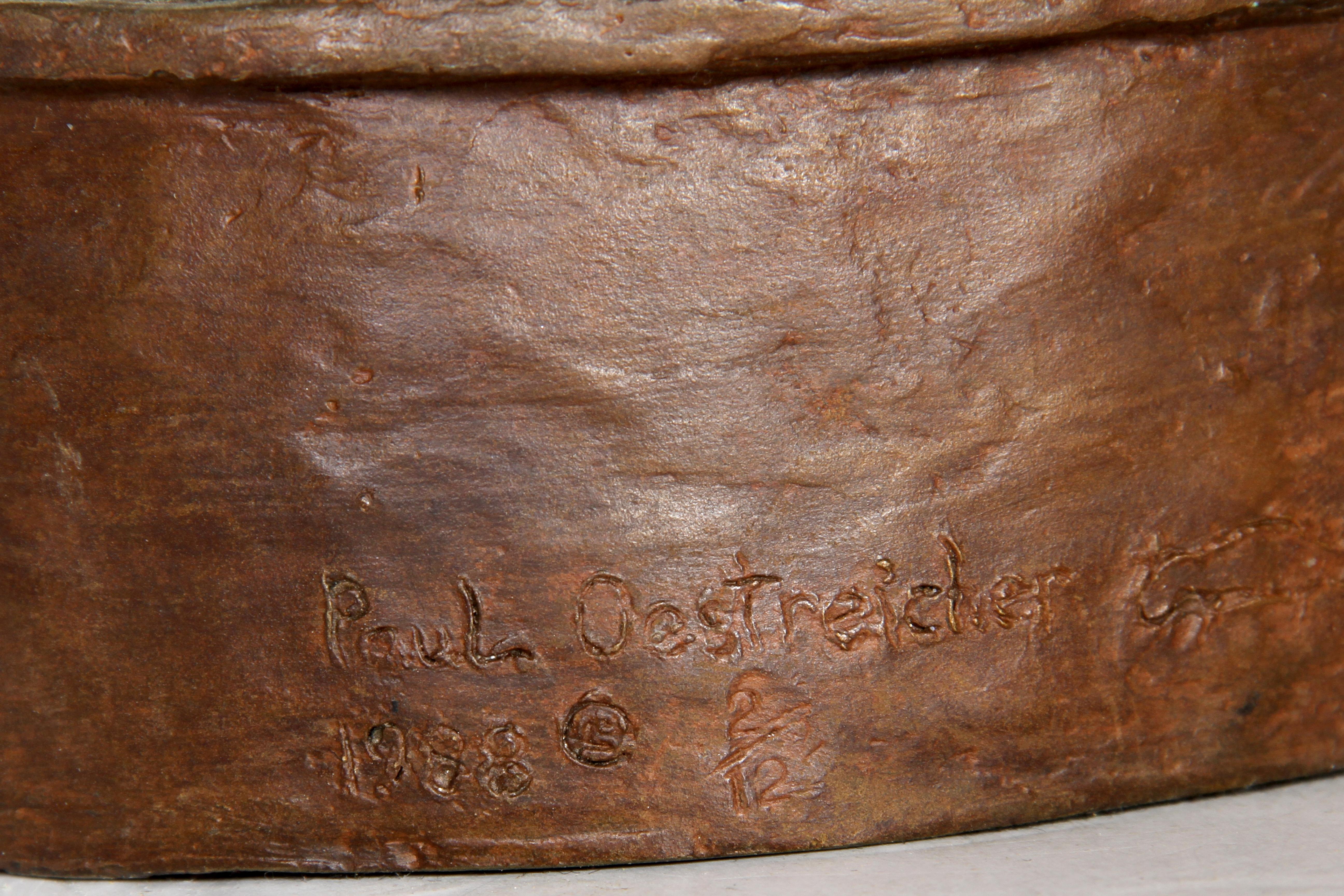 Mujer que toca las hojas, 1988, escultura de bronce de Paul Oestreicher en venta 5