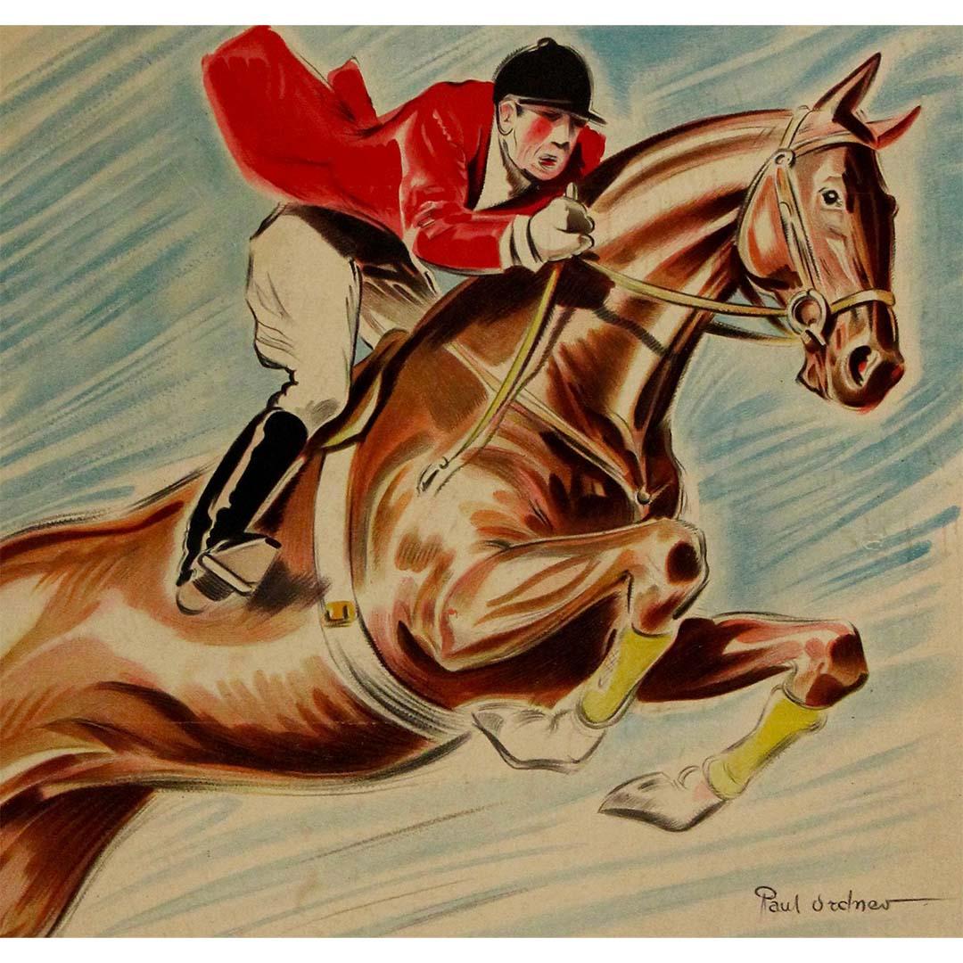 1958 original poster by Paul Ordner - Concours Hippique Biarritz For Sale 2