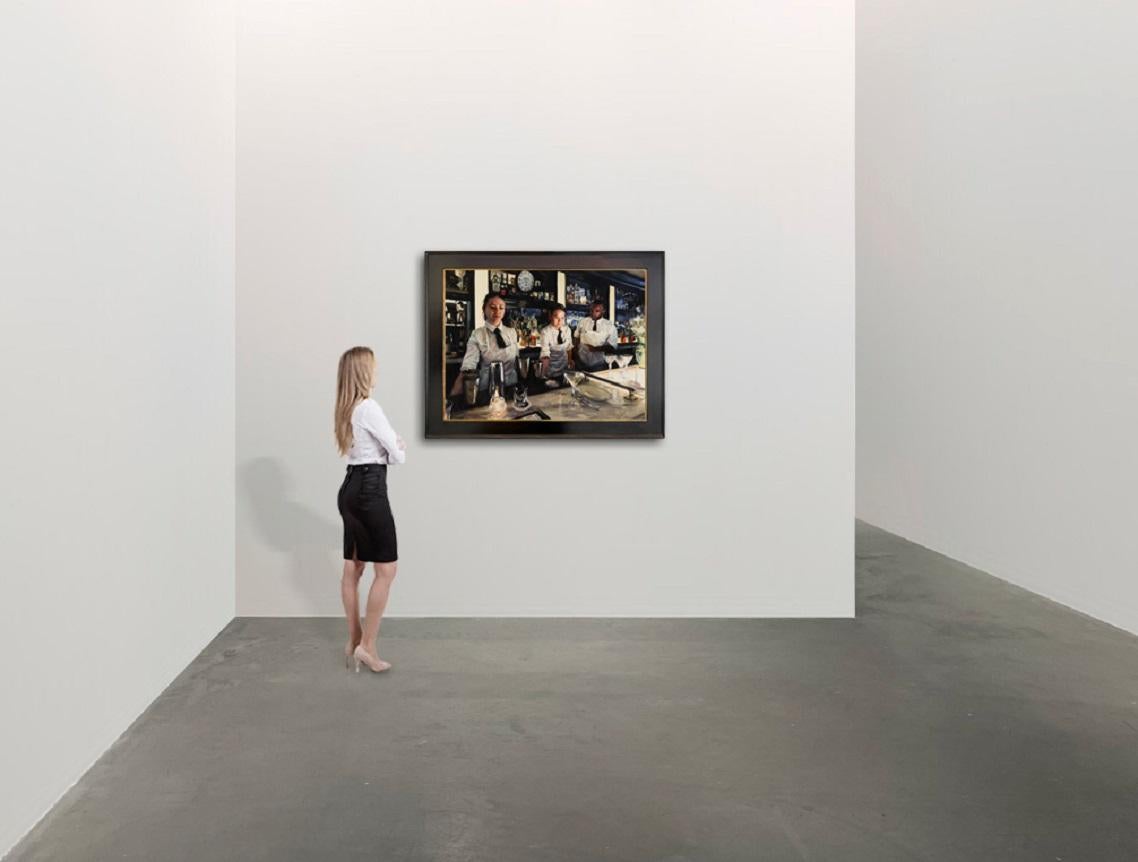 Café Renée - Réalisme américain Painting par Paul G. Oxborough
