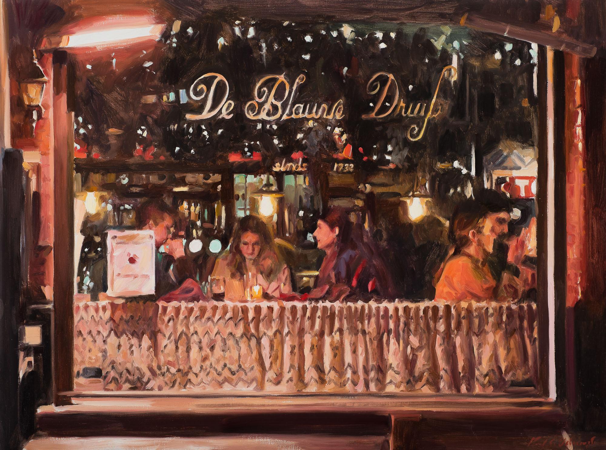 Figurative Painting di Paul G. Oxborough - Finestra del caffè